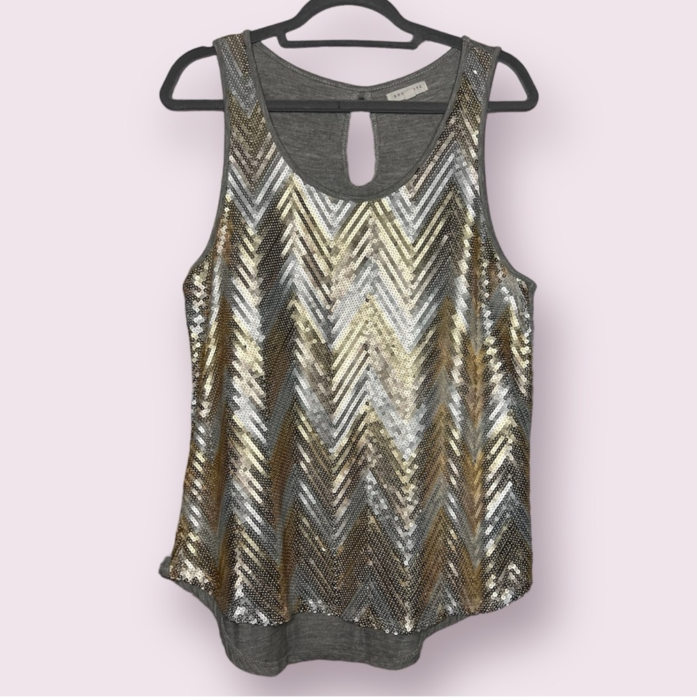 Socialite Silver Gold Sequin Tank Top